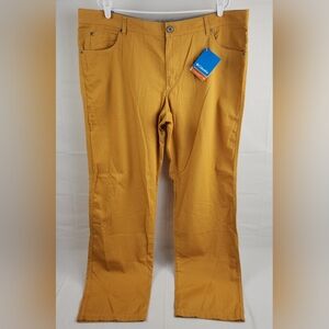 Columbia Omni Shield Hiking Pants Mens 42x34 Orange Cotton Twill Lightweight Nwt